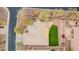 Aerial view of the property highlighting the backyard with artificial turf and low-maintenance landscaping at 3138 W Ravina Ln, Anthem, AZ 85086