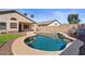 Sparkling private pool with mature backyard landscaping surrounded by a secure fence; perfect for relaxing and entertaining at 6121 S Ruby Dr, Chandler, AZ 85249