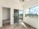 Bright dining area featuring sliding glass doors to the patio and desert views at 7101 W Beardsley Rd # 722, Glendale, AZ 85308