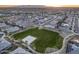 Community aerial view showcasing a park with lush green space and a basketball court at 25658 N 140Th Ln, Surprise, AZ 85387