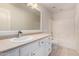 Bathroom featuring a single sink vanity with drawers and a shower over tub at 25723 S Hawes Rd, Queen Creek, AZ 85142