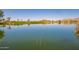 A picturesque pond surrounded by lush green golf course at 28933 N Saddle Way, San Tan Valley, AZ 85143