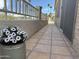 Charming walkway featuring terra cotta tile, white railings, palm trees and a flower pot at 6161 S Pinehurst Dr, Chandler, AZ 85249