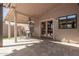 The covered patio has ample shade and is perfect for outdoor dining or relaxing in the backyard at 751 W Elgin St, Chandler, AZ 85225