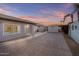 Expansive backyard with a stamped concrete patio, offering privacy and an excellent space for outdoor living at 7538 E Forge Ave, Mesa, AZ 85208