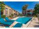 Relaxing community pool area with lounge chairs and well maintained landscaping at 5995 N 78Th St # 1063, Scottsdale, AZ 85250
