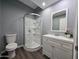 Bathroom featuring a modern tile shower, modern vanity with decorative accents at 770 S Pinal Dr, Apache Junction, AZ 85120