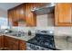 Well-equipped kitchen featuring stainless steel appliances, granite countertops, and ample cabinet space at 2318 E Flower St, Phoenix, AZ 85016