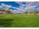 Expansive green space with trees, and landscaping under a partly cloudy, blue sky, with views of surrounding homes at 13547 W Peck Dr, Litchfield Park, AZ 85340