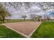 Outdoor sand volleyball court in a park setting, perfect for recreation surrounded by grass and trees at 13547 W Peck Dr, Litchfield Park, AZ 85340