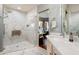Bright bathroom with white marble shower and vanity area at 15830 E Eagle Crest Rd, Fountain Hills, AZ 85268