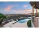 Beautiful pool with diving board and mountain view, surrounded by desert landscape at 15830 E Eagle Crest Rd, Fountain Hills, AZ 85268