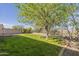 Backyard featuring a lush lawn and perimeter fencing with picturesque views beyond the property line at 25742 N 103Rd Dr, Peoria, AZ 85383