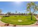 Expansive community green space surrounded by lush lawns and tree lined streets at 2744 E Donato Dr, Gilbert, AZ 85298