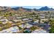 Birds-eye view captures the neighborhood's layout, highlighting the surrounding mountain landscape at 3226 E Lazy Ln, Phoenix, AZ 85028