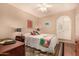 Comfortable bedroom with a ceiling fan, and decor at 3226 E Lazy Ln, Phoenix, AZ 85028