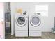 Functional laundry room equipped with modern washer, dryer and water heater at 3326 N 82Nd Pl, Scottsdale, AZ 85251