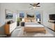 Comfortable bedroom featuring a cozy bed, soft lighting, and coordinated decor at 40995 W Portis Dr, Maricopa, AZ 85138