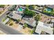 Aerial view of a neighborhood featuring homes with solar panels and pools at 5809 W Morten Ave, Glendale, AZ 85301