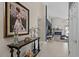 Warm entryway featuring neutral tones, modern decor and decorative fireplace in the living room at 7079 S Kachina Dr, Tempe, AZ 85283