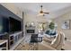 Comfortable living room featuring stylish decor, and a modern entertainment center at 7079 S Kachina Dr, Tempe, AZ 85283