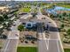 Aerial view of a community entrance, showcasing landscaping and water features at 11241 N Blakely St, Surprise, AZ 85388