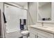 Full bathroom with shower/tub combination, modern fixtures, and neutral tones at 11673 N 136Th St # 1019, Scottsdale, AZ 85259