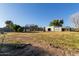 The expansive yard features a large storage building, trees, and open space at 14251 N 182Nd Ave, Surprise, AZ 85388