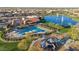 Aerial image of the pool and outdoor amenities in this beautiful Primary-planned community at 2009 E Lindrick Dr, Gilbert, AZ 85298