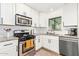 Well-lit kitchen with granite countertops, stainless steel appliances, and white cabinetry at 2320 E Harvard St, Phoenix, AZ 85006