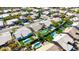 Aerial shot of several backyards, highlighting pools, lush landscaping, and tranquil outdoor living spaces at 4944 E Dale Ln, Cave Creek, AZ 85331