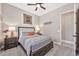 Neutral bedroom with ceiling fan and decorative lighting at 4944 E Dale Ln, Cave Creek, AZ 85331