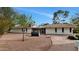 Spacious backyard with well-maintained landscaping, brick patio, and mature trees at 576 W Moon Valley Dr, Phoenix, AZ 85023