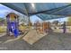 Outdoor playground area with slides, climbing structures, and shade canopies, on a sunny day at 1600 N Saba St # 224, Chandler, AZ 85225