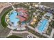 Aerial view of the community pool area with pools, cabanas and lounging areas at 17913 E Vista Desierto --, Rio Verde, AZ 85263