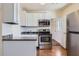 Modern kitchen featuring stainless steel appliances, granite counters, and white cabinets at 2209 N 8Th St, Phoenix, AZ 85006