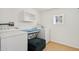 Bright laundry room with white washer and dryer, storage shelf, and window at 2237 N 9Th St, Phoenix, AZ 85006