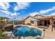 Sparkling blue pool with manicured landscaping and patio area for outdoor living at 2263 E Mariposa Grande --, Phoenix, AZ 85024