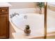 Bright bathroom featuring a soaking tub and white counters at 23318 N Las Positas Ct, Sun City West, AZ 85375