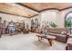 Large living room showcases a vaulted ceiling, comfortable seating, and custom wall decor at 3464 E Dartmouth St, Mesa, AZ 85213