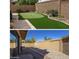 Backyard featuring a well-maintained putting green and a gravel side yard at 9196 E Evans Dr, Scottsdale, AZ 85260