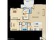 Detailed floor plan featuring two bedrooms, two bathrooms, and a living room at 18416 N Cave Creek Rd # 2053, Phoenix, AZ 85032