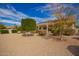 Expansive backyard with mature landscaping, decorative rock and covered patio with seating at 21402 N 158Th Dr, Sun City West, AZ 85375