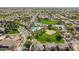 Aerial view of neighborhood pool and park with desert landscaping at 3551 E Shannon St, Gilbert, AZ 85295