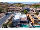 Stunning aerial view featuring a pool, desert landscaping, and panoramic views at 4309 S Priceless View Dr, Gold Canyon, AZ 85118