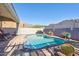 Beautiful swimming pool area with desert landscaping and outdoor seating at 4309 S Priceless View Dr, Gold Canyon, AZ 85118