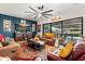 Inviting living room with comfortable sofas, a large TV, and sliding glass doors leading to the backyard at 8009 W Northview Ave, Glendale, AZ 85303