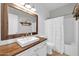 Bathroom featuring a wood vanity with a sink and framed mirror over the toilet at 13534 W Young St, Surprise, AZ 85374
