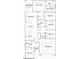Floor plan of the home features an open living area, kitchen, 5 bedrooms, 3 bathrooms, covered patio, and a 2-car garage at 1482 W Ridge Rd, Apache Junction, AZ 85120