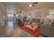 Cozy living room with a large sofa, stylish decor, and plenty of natural light at 2263 N Trekell Rd # 21, Casa Grande, AZ 85122